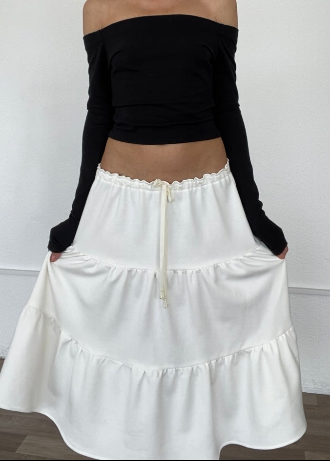 Milk white softie skirt✿