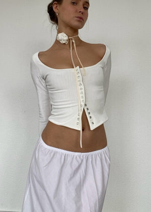 Precious top with rose ivory