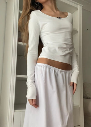 Tiny Bow Top Ivory